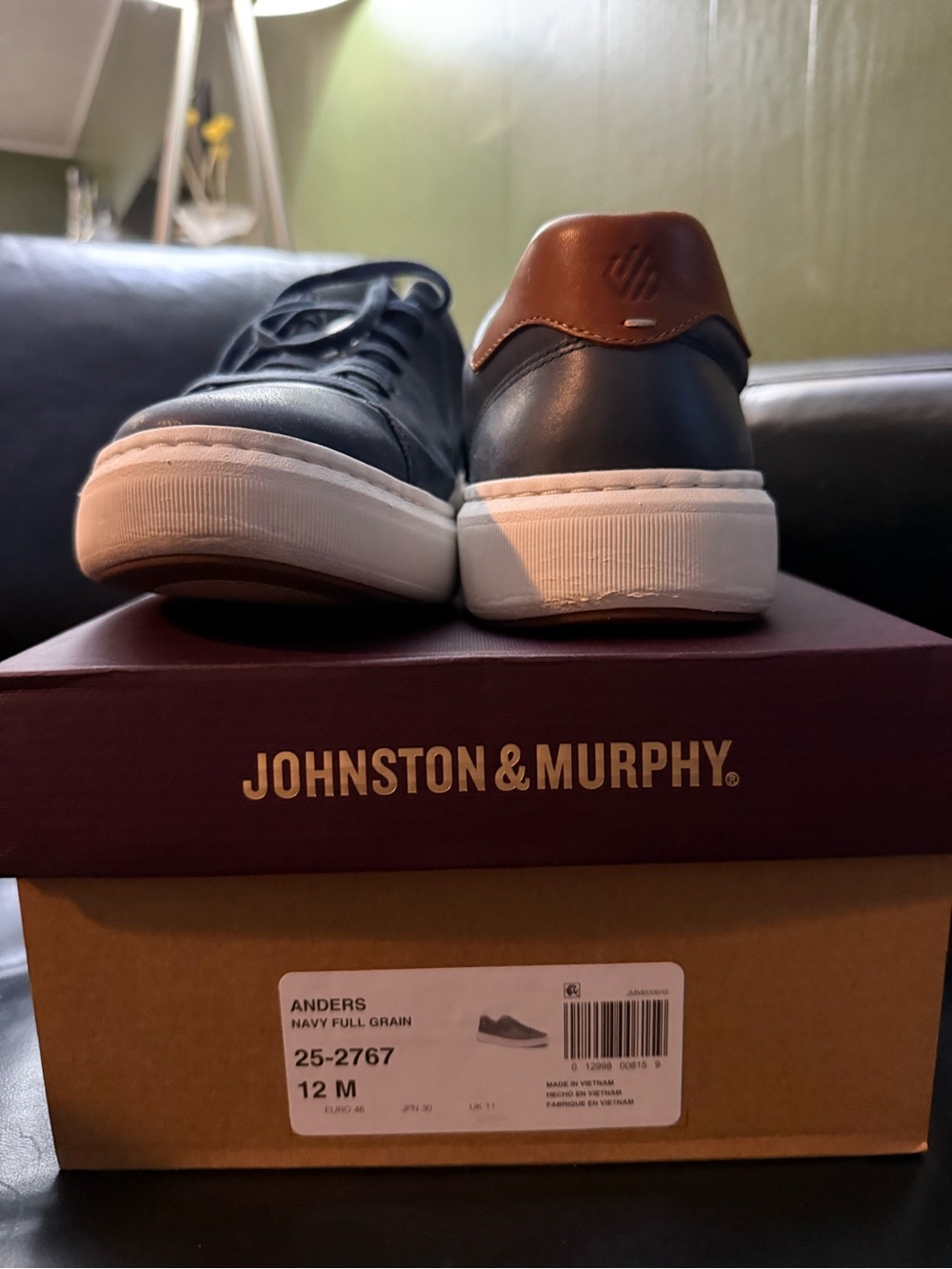 Johnston & Murphy Anders Navy Full Grain Size 12 - Picture 4 of 4
